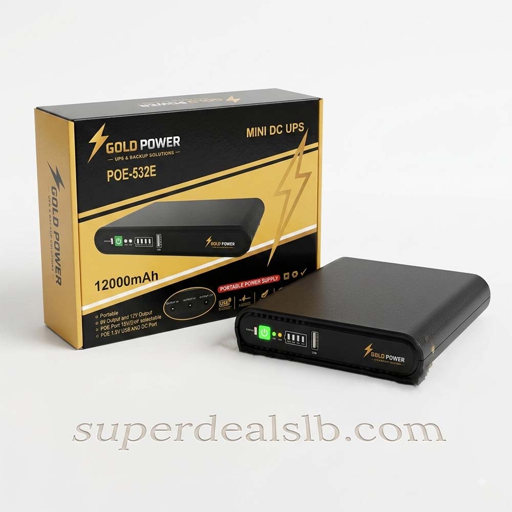 Gold Power POE-532E Mini DC UPS 12000mAh Power Bank for Routers