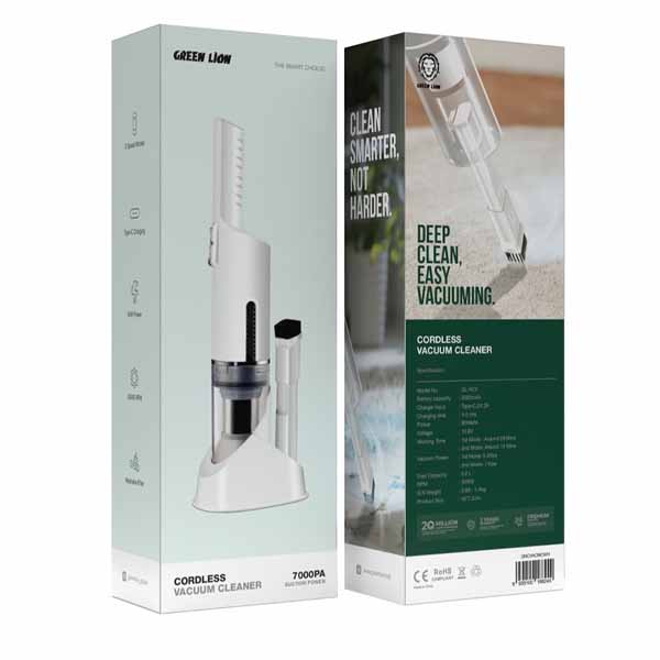 Green Lion Cordless Vacuum Cleaner – Lightweight & Powerful Cleaning for Home and Car