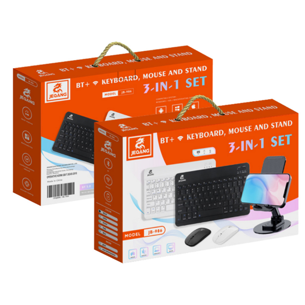 JEQANG JB-986 Bluetooth Combo (Keyboard, Mouse & Phone Holder)