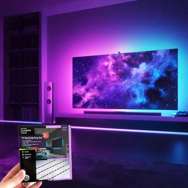 Livarno Home TV Backlight Kit – 48 LEDs, 4 Colour Change Programmes, 2.5W