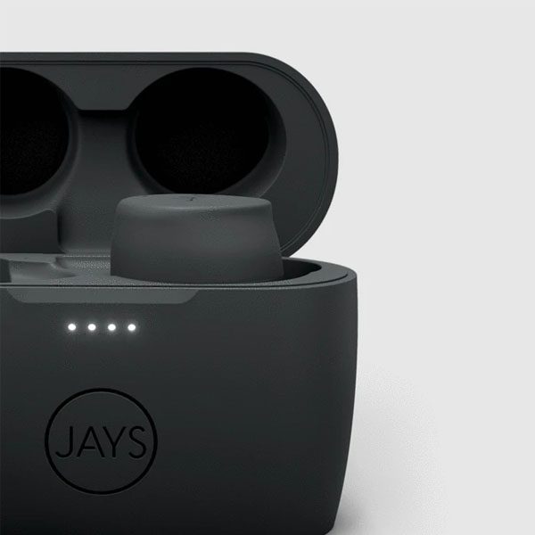 سماعات أذن Jays m-Five اللاسلكية الحقيقية - أسود (صندوق مفتوح)
