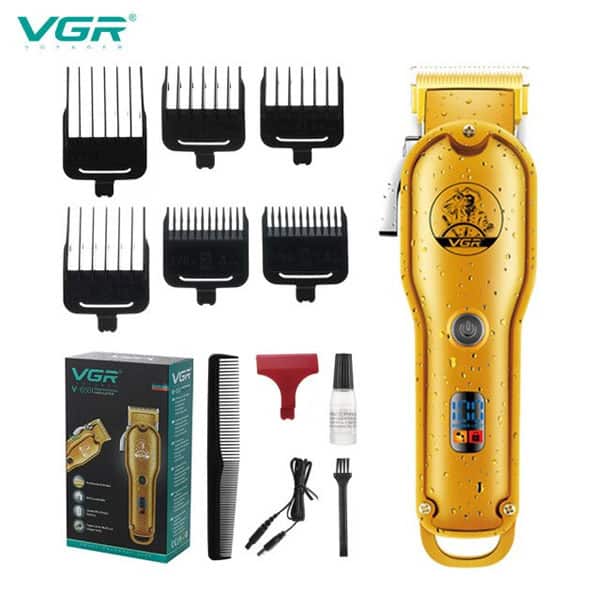 VGR V-650 ماكينة قص الشعر الكهربائية الاحترافية القابلة لإعادة الشحن للعناية الشخصية للرجال وماكينة حلاقة وتشذيب وقص الشعر المعدنية VGR V650