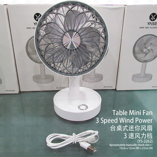 Yase ys-2262 Table Mini Fan 3 Speed Wind Power USB Fan