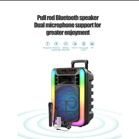 15 Inch Trolley Bluetooth Speaker – Portable Wireless Sound System -2 microphone