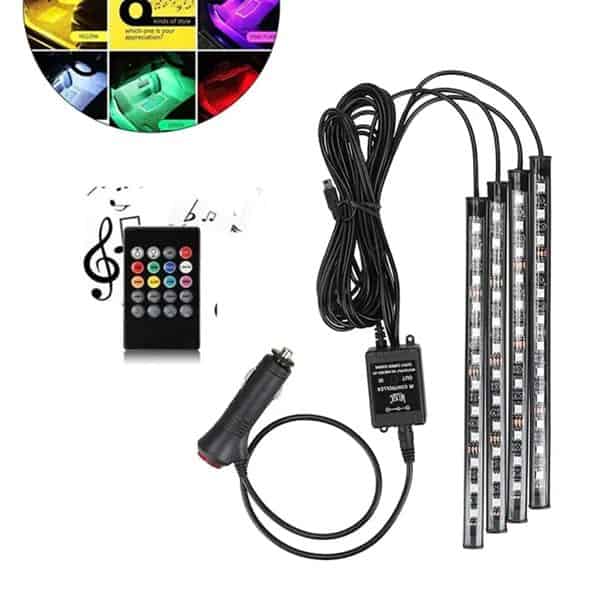 Car Rgb 4 Pcs Waterproof Led Light Strip