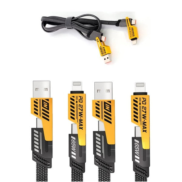 4-in-1 Charging Cable – Braided Fast Charger for USB, Type-C, Lightning | SuperDealslb