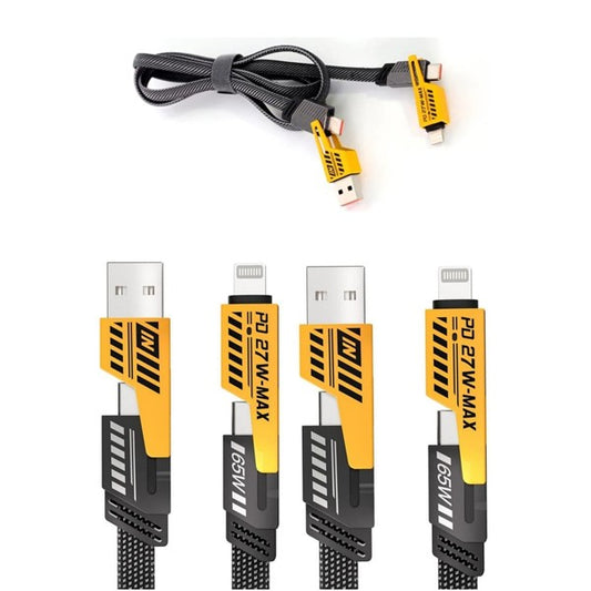 4-in-1 Charging Cable – Braided Fast Charger for USB, Type-C, Lightning | SuperDealslb