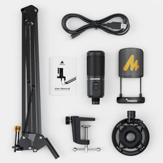 Maono PM461S USB Condenser Microphone with Gain Control for Streaming, Gaming & Podcasting