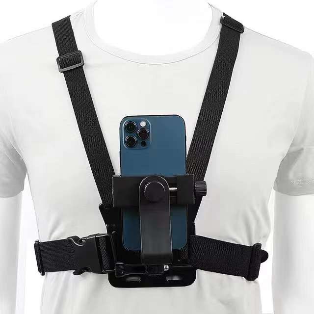 Adjustable Chest Mount Harness for Mobile & Action Cameras – Hands-Free POV Strap with Clip & J Hook