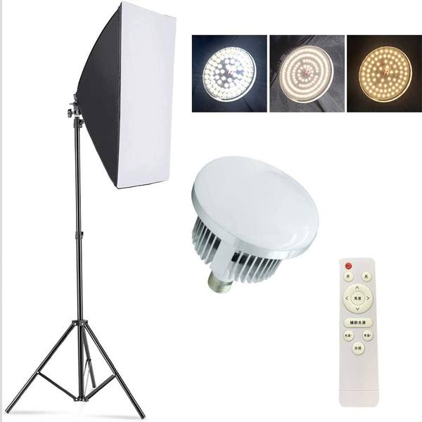 85W Softbox Lighting Kit with Adjustable Stand and Remote Control