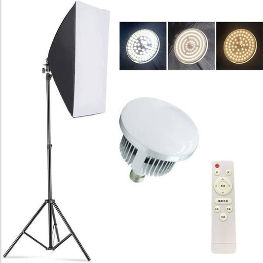 85W Softbox Lighting Kit with Adjustable Stand and Remote Control