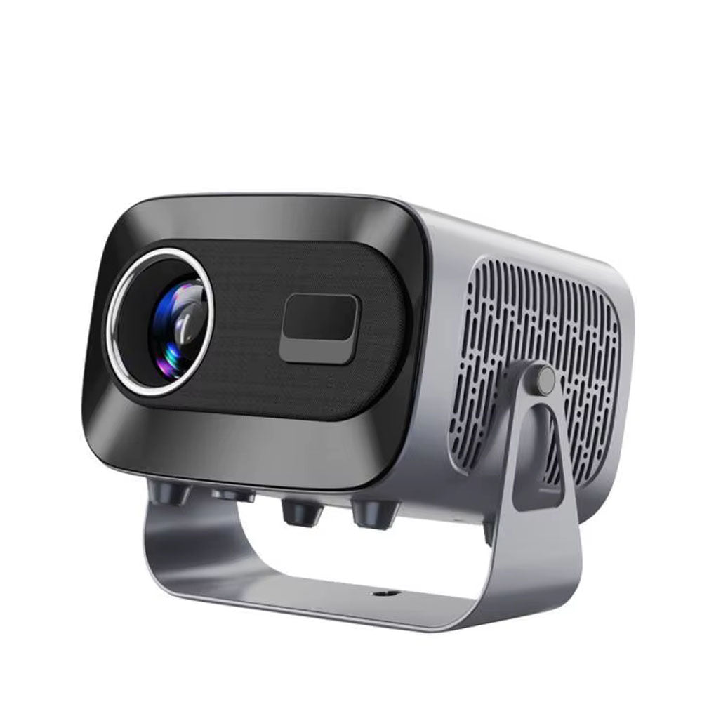 A10 LED 4K Smart Projector with Android 13 Auto Keystone and Electronic Focus on rotatable stand