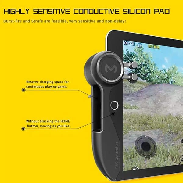 AK-PAD6K لوحدة تحكم ألعاب ببجي بستة أصابع وزر إطلاق النار L1 R1 وعصا تحكم (جويستيك) للآيباد والتابلت.