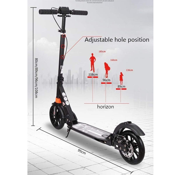 Portable Lightweight Kick Scooter for Adults, Teens & Kids – Foldable with Adjustable Handlebar and Suspension