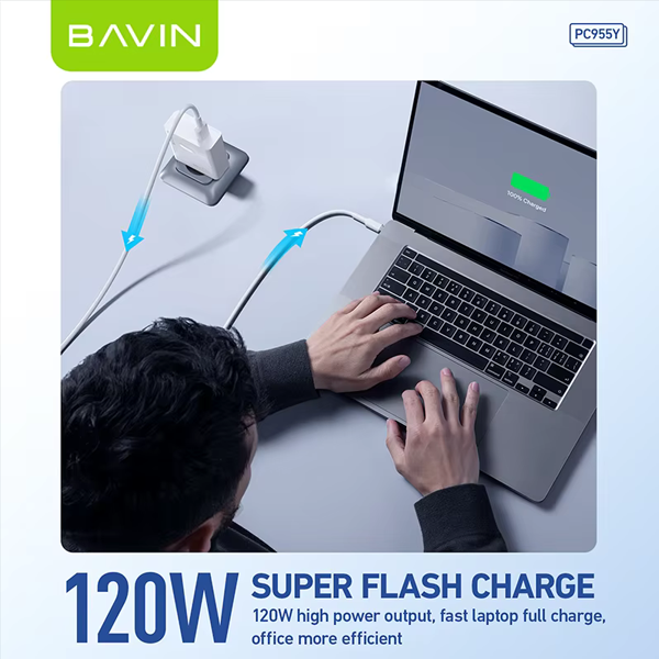 BAVIN 120W Wall Charger PC955Y fast charging multi-port USB adapter fireproof design