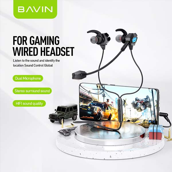 Bavin HX863 Gaming Wired Earphones HiFi Stereo Sound Headset