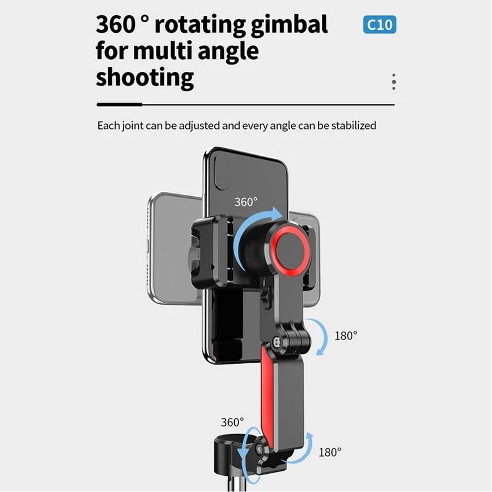 C10 AI Face Tracking 360 Degree Gimbal Stabilizer Selfie Stick with Tripod top sale