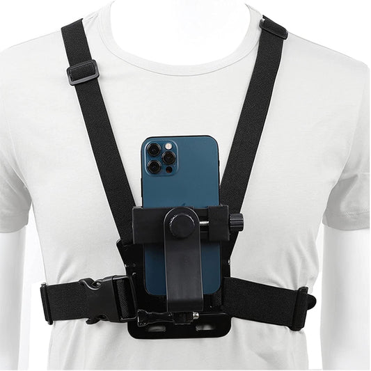 Adjustable Chest Mount Harness for Mobile & Action Cameras – Hands-Free POV Strap with Clip & J Hook
