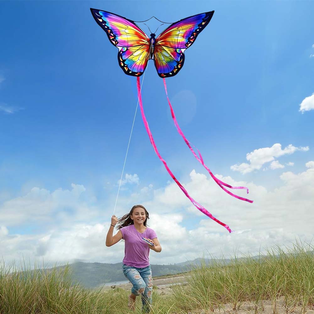 Colorful Outdoor Flying Kite with Handle & Carrying Bag