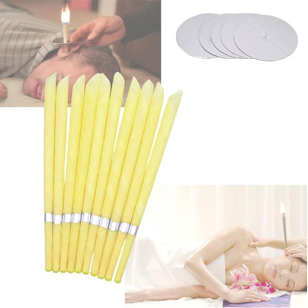 Ear Candles – 10 PCS with Protective Discs & Cotton Buds for Ear Cleansing & Relaxation