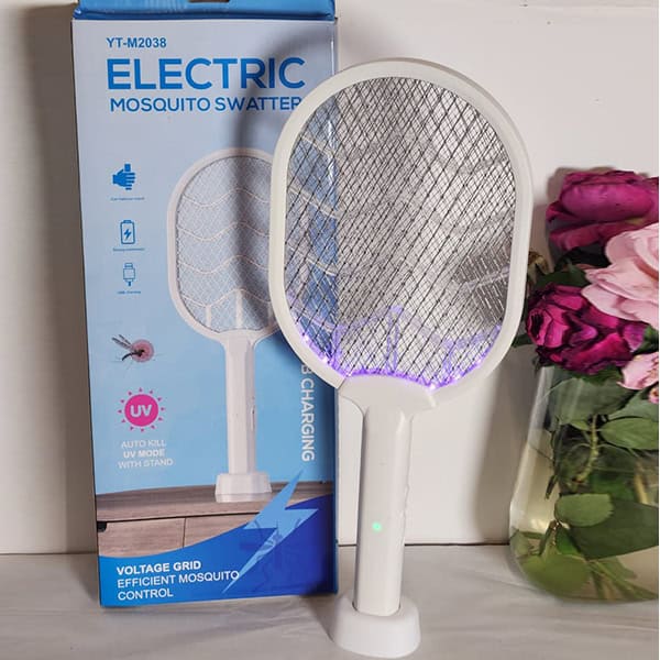 Electric Mosquito Swatter – Rechargeable Insect Killer Racket with LED Light