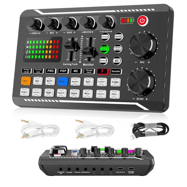 Podcast Equipment Bundle with Audio Interface F998 & Condenser Microphone