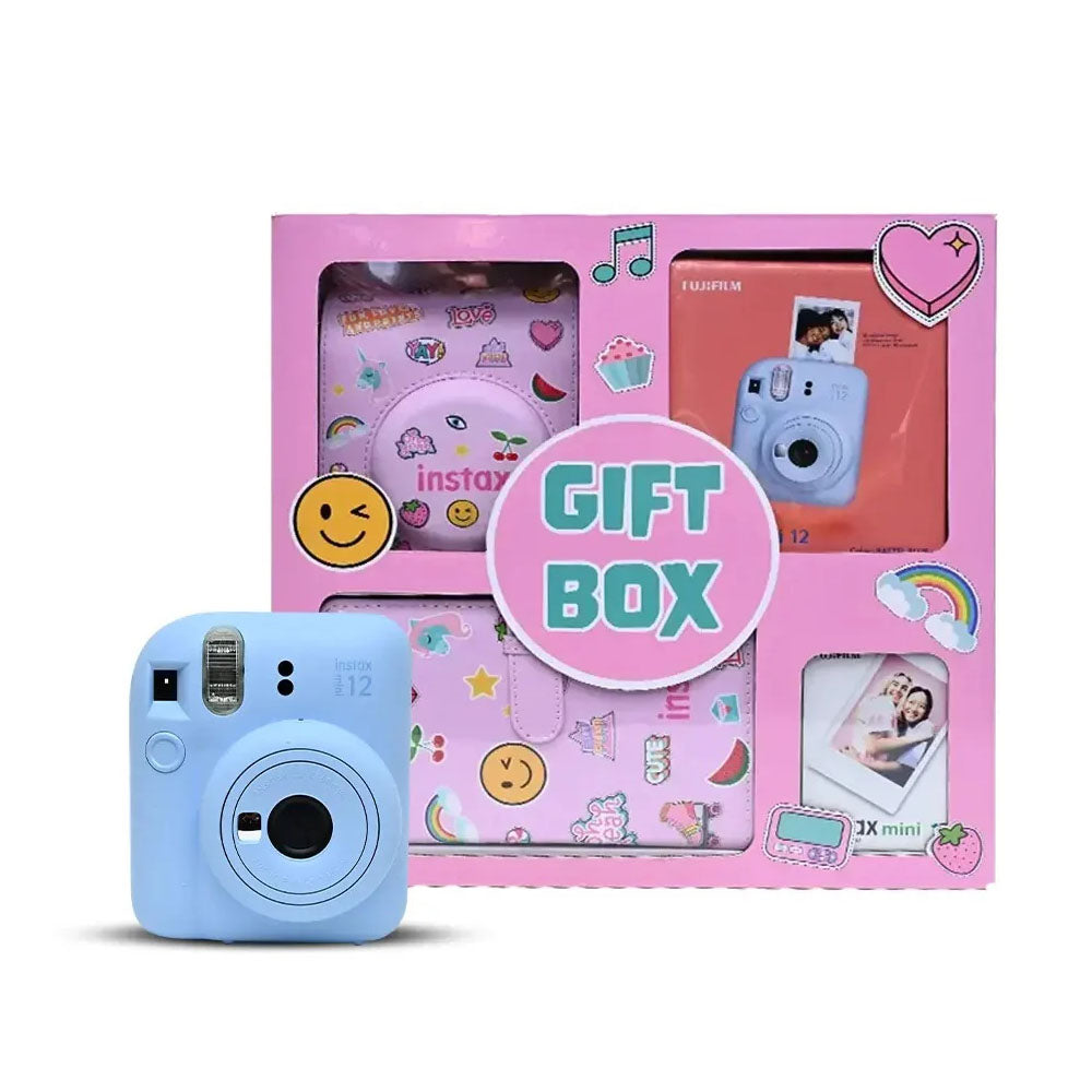 Fujifilm Instax Mini 12 Instant Camera Gift Box Bundle with Accessories in Pink and Blue