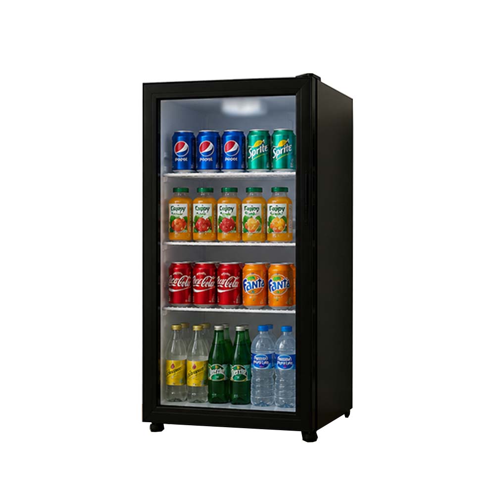 Mirage MR-SC92 Glass Door Showcase Refrigerator Black