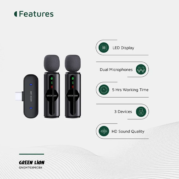 Green Lion Noise Cancellation Microphone – 3 Level USB Desktop Mic