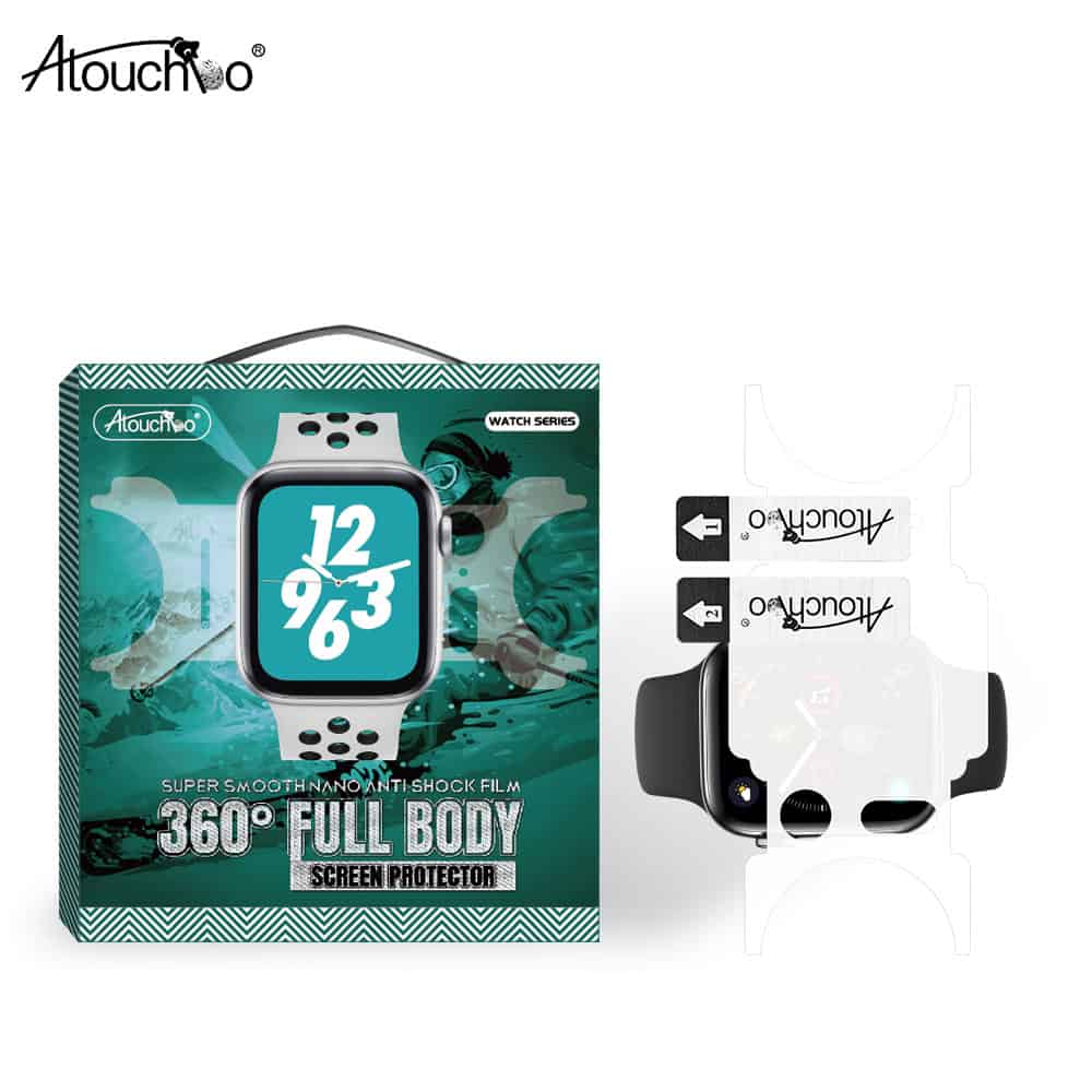 ATOUCHBO Full Body Coverage TPU 360 Degree One Piece Anti-Bubble Soft Screen Protector Film for Apple Watch
