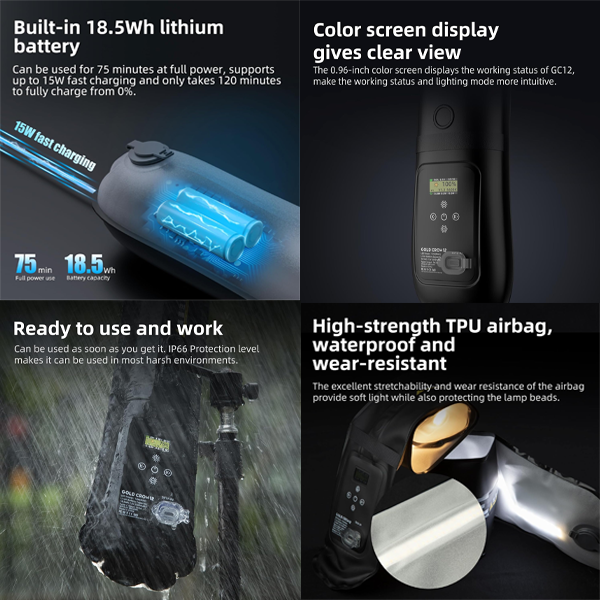 INKEE Inflatable LED Tube Light GC12 12W Bi-Color – Pro Studio & Content Creator Light