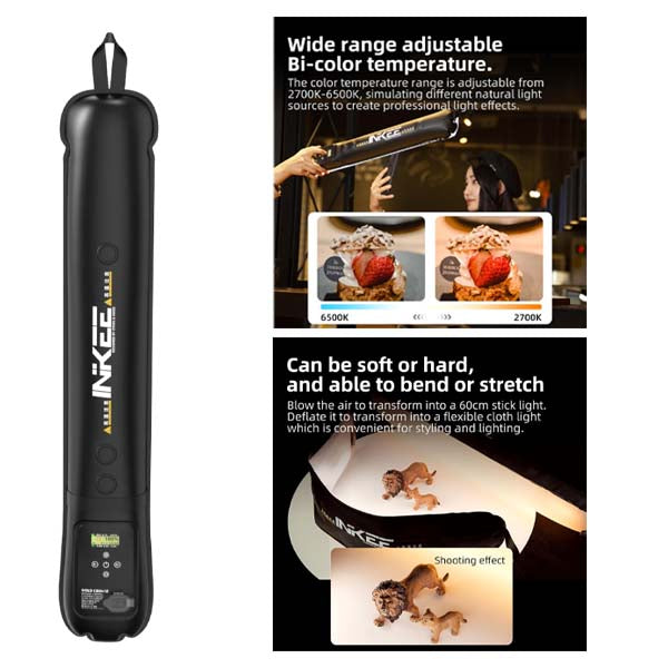 INKEE Inflatable LED Tube Light GC12 12W Bi-Color – Pro Studio & Content Creator Light