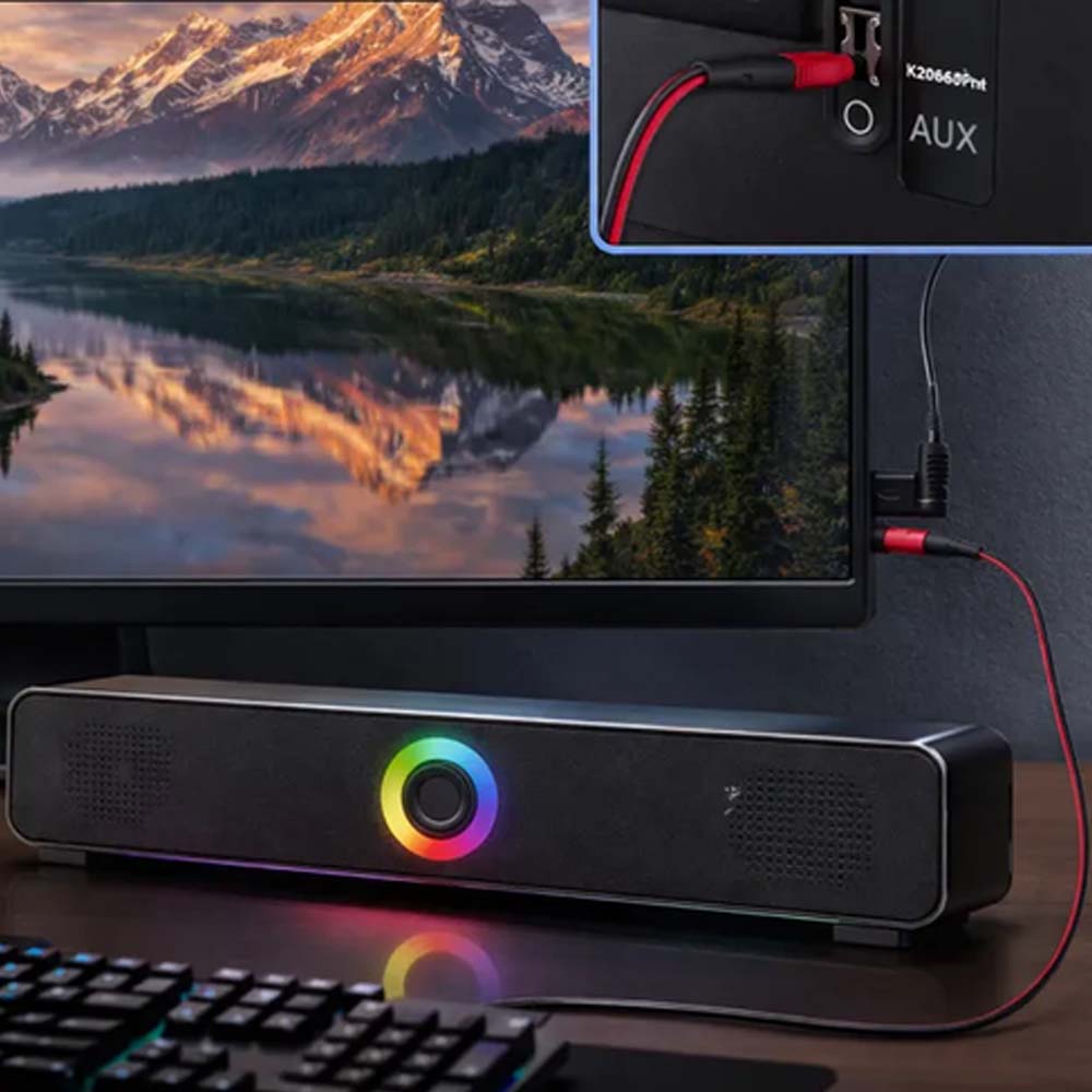 K2065BT Mini Soundbar Speaker with RGB LED Lighting