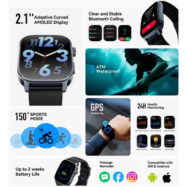 Kieslect Calling Watch KS3 – Fashion Sports Smartwatch with GPS & HD Calling