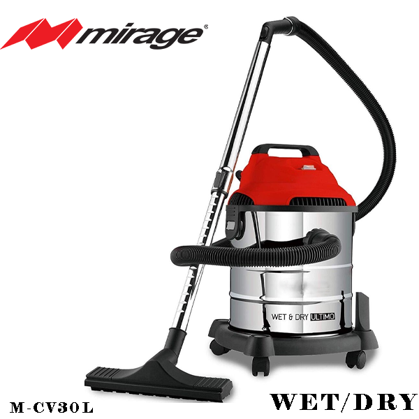 MIRAGE M-CV20L / M-CV30L Wet & Dry Vacuum Cleaner – 1200W Inverter Motor with HEPA Filter, 20L or 30L Capacity