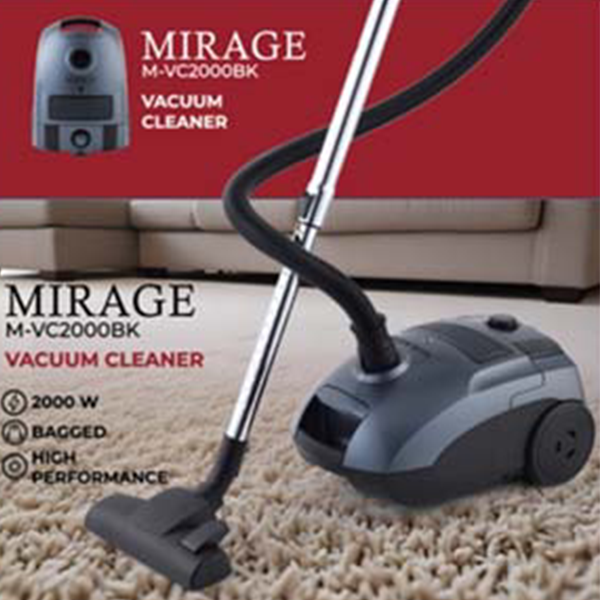 MIRAGE M-VC2000BK Vacuum Cleaner – 2000W Bagged Model with 3L Capacity