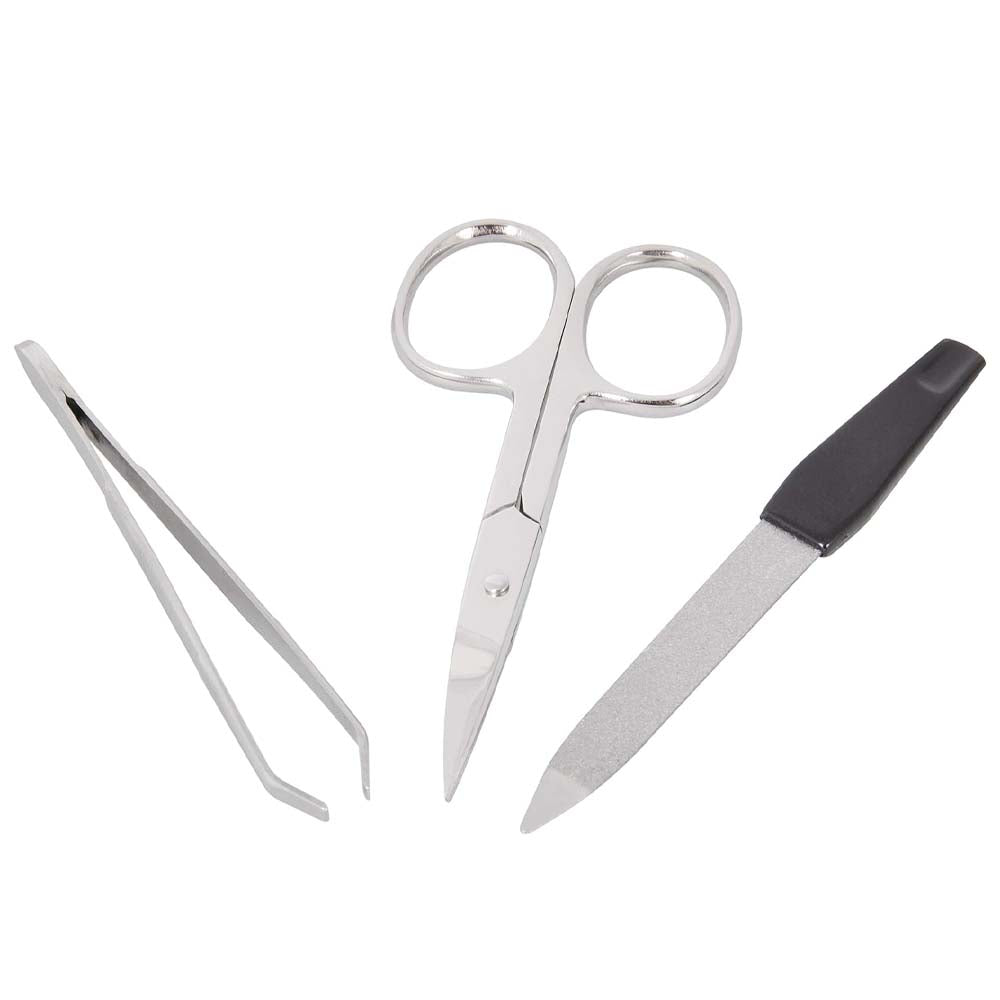 Manicare Nail Clippers Tweezers and Sapphire Nail File Set