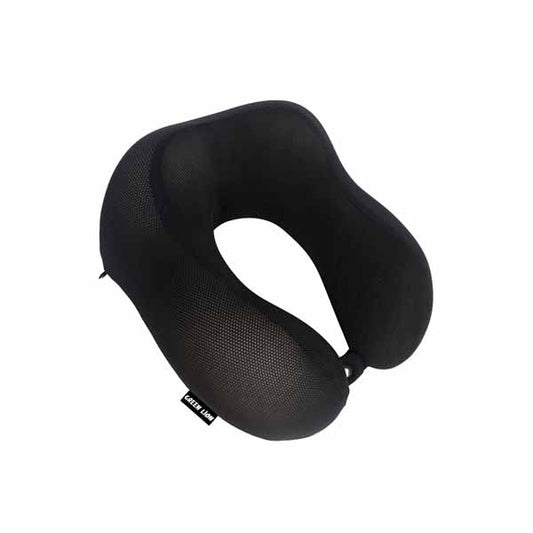 Green Lion Memory Foam Neck Pillow – Ergonomic Travel Support (Black)