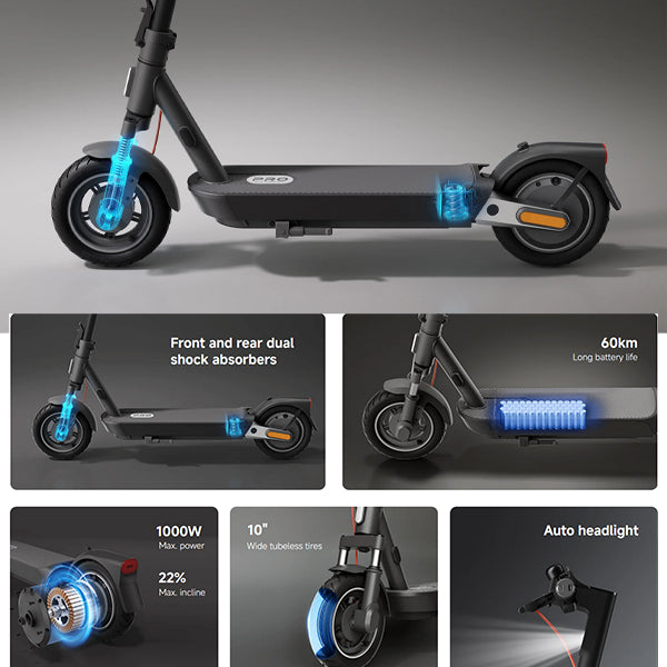 Xiaomi Electric Scooter 5 Pro – 1000W Max Power, 60km Range, 10" DuraGel Tires