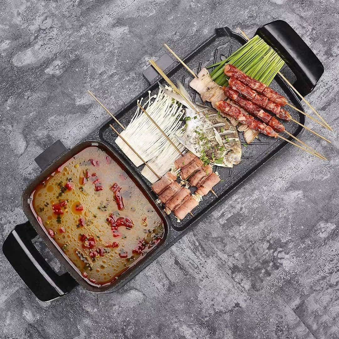 Best Electric Grill Pan With Pot 1500W