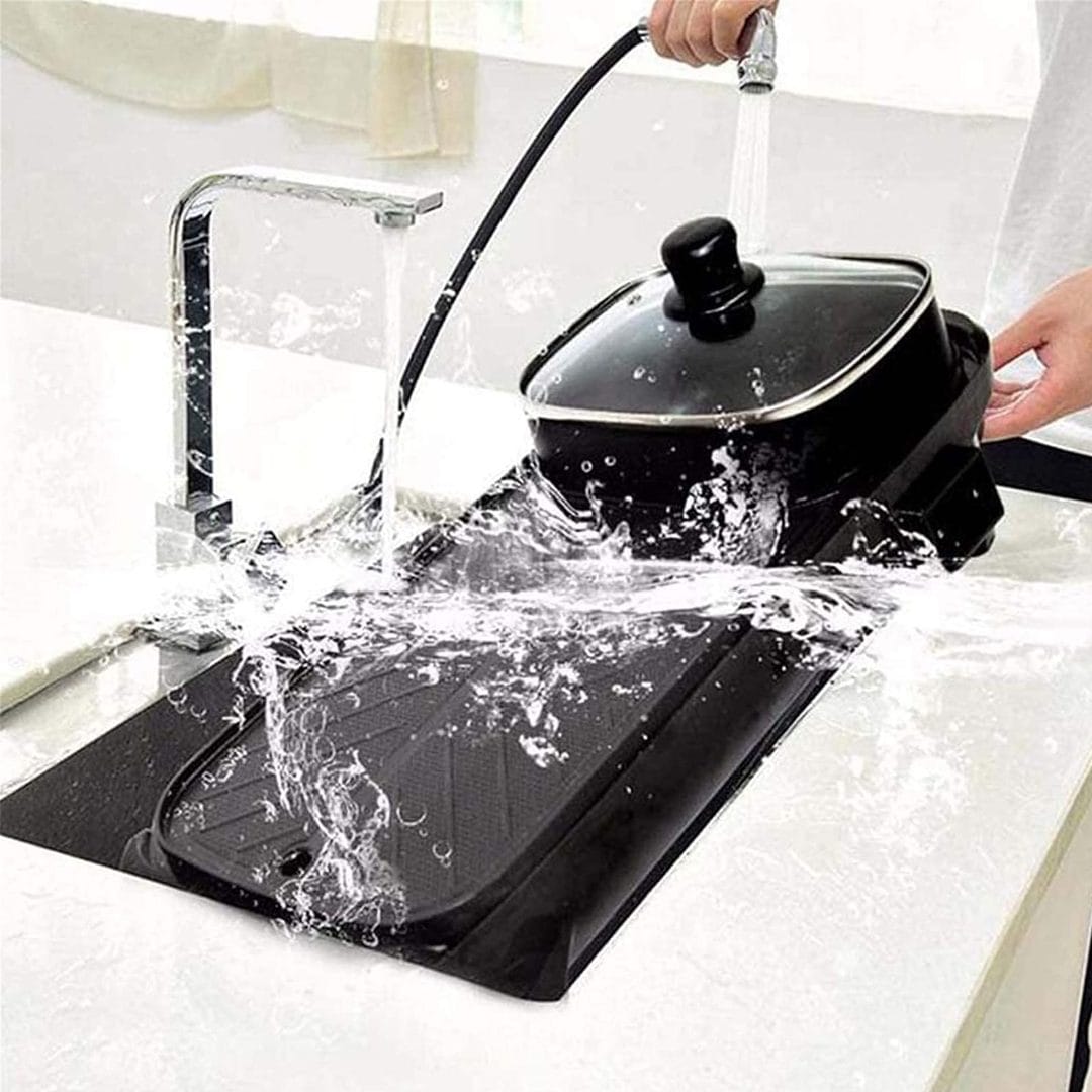 Mirage Electric Grill Pan With Pot 1500 Washable