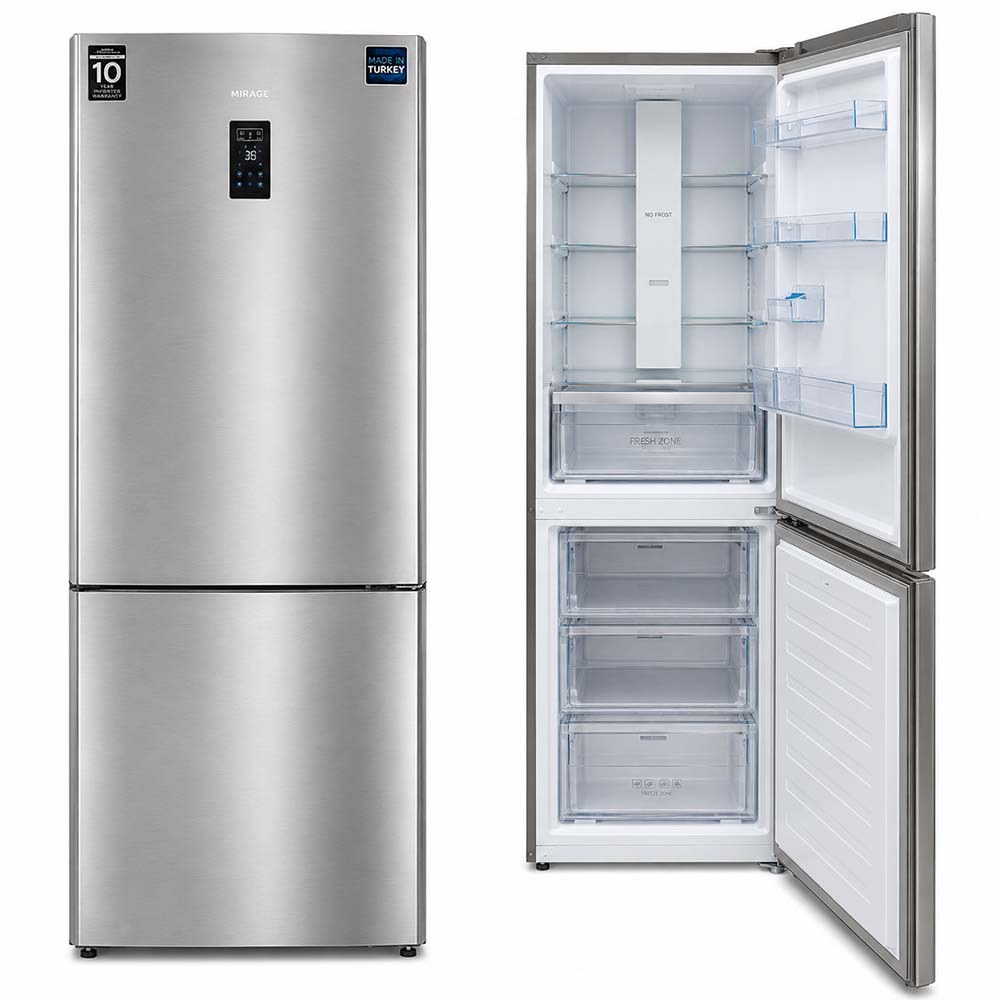 Mirage M-FRBM853INV 643L Inox Bottom Freezer Refrigerator