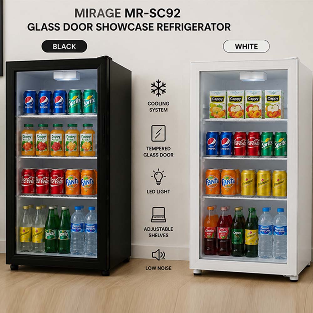 Mirage MR-SC92 Glass Door Showcase Refrigerator