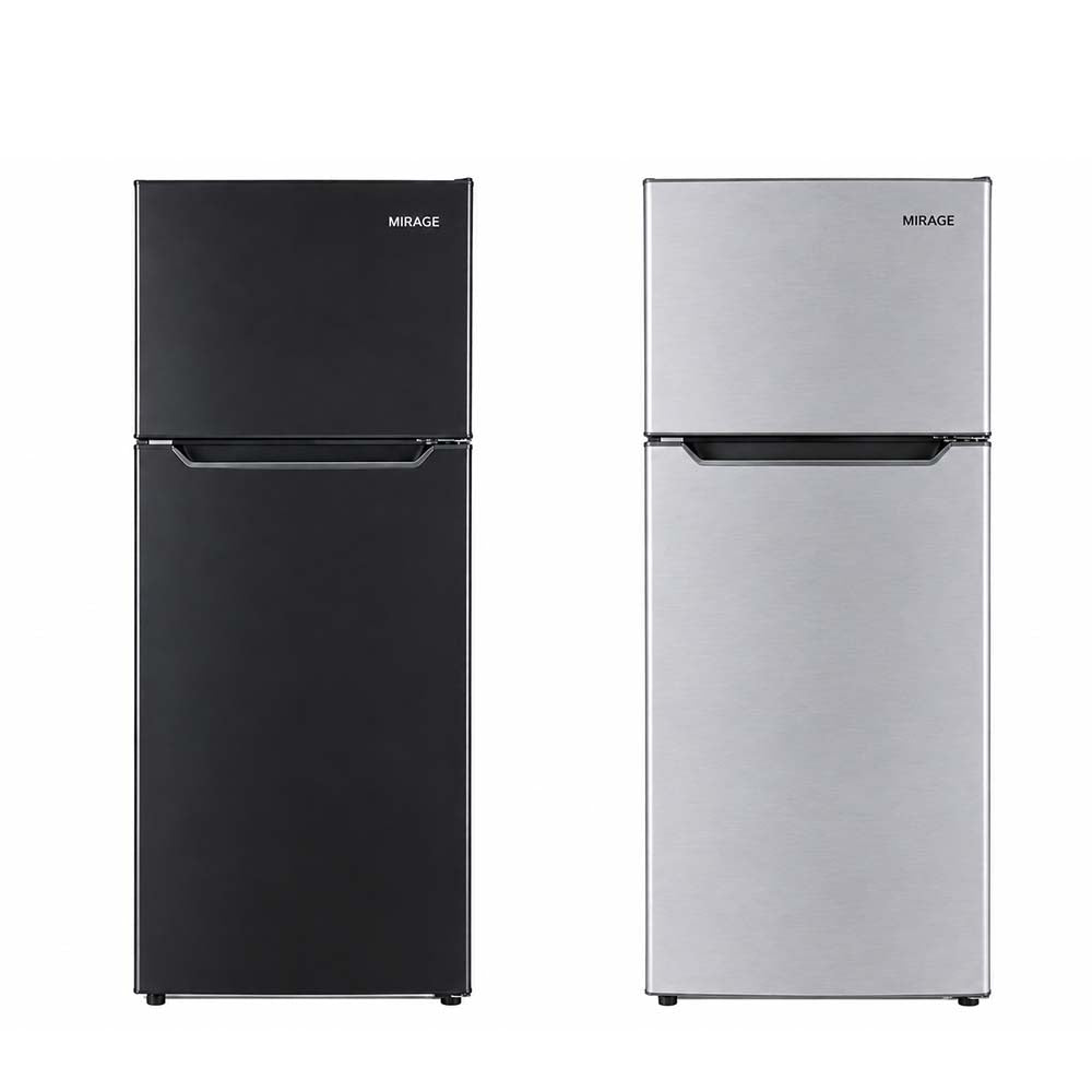 Mirage MSF-45 No Frost Top Mount Refrigerator Black and Silver