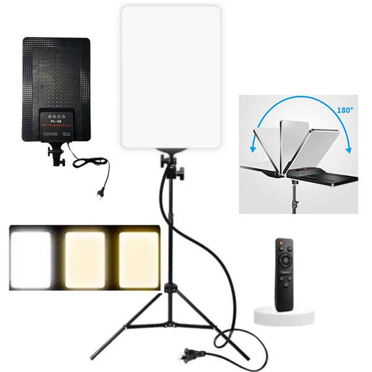 PL-48 / PL-60 Large Panel LED Fill Light Kit – Dimmable Studio Lighting with Tripod & Remote