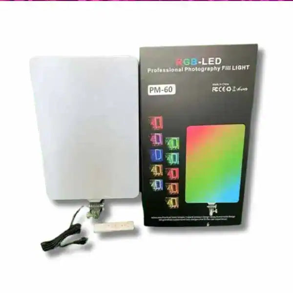 RGB LED Professional Photography Light PM-60 | Adjustable Brightness & Tripod Stand