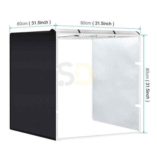 PULUZ Photo Studio Light Box 80cm – High Power 90W LED Portable Tent for Professional Product Photography
