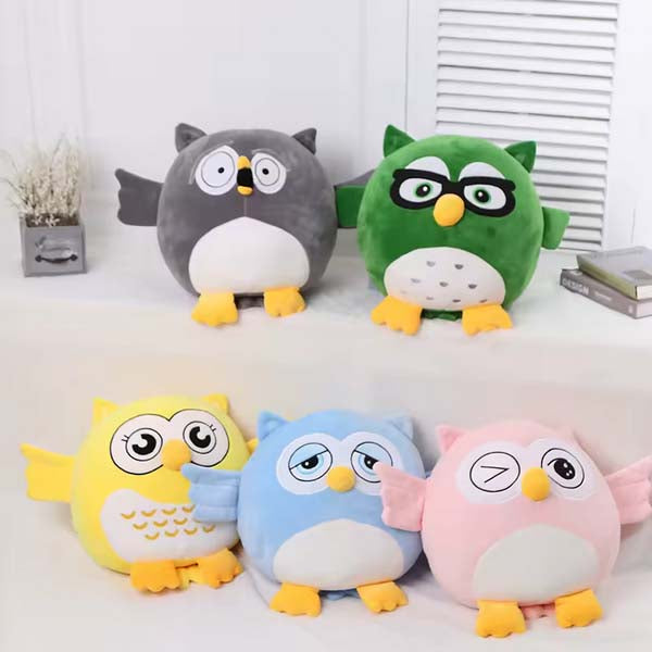 Cute Owl Throw Pillow & Nap Blanket – Soft Plush Toy Gift for Girls