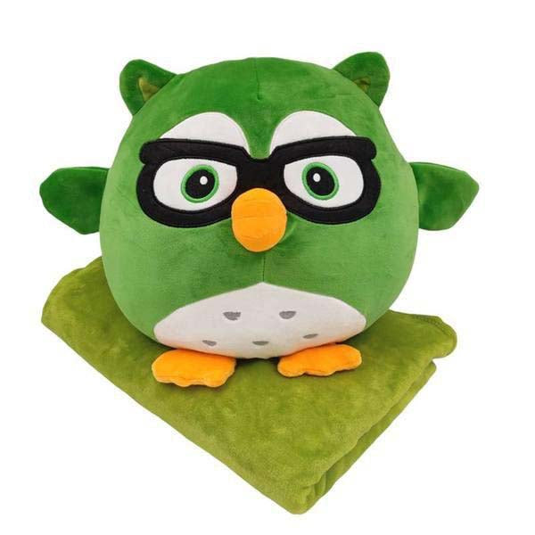 Cute Owl Throw Pillow & Nap Blanket – Soft Plush Toy Gift for Girls