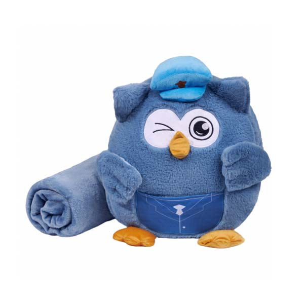 Cute Owl Throw Pillow & Nap Blanket – Soft Plush Toy Gift for Girls